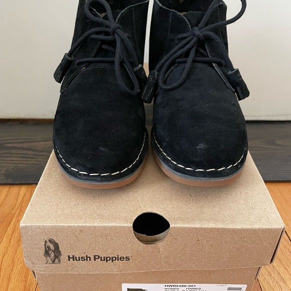 Hush Puppies Cyra Catelyn Boots Women’s Size 8 Black Suede - Picture 1 of 7